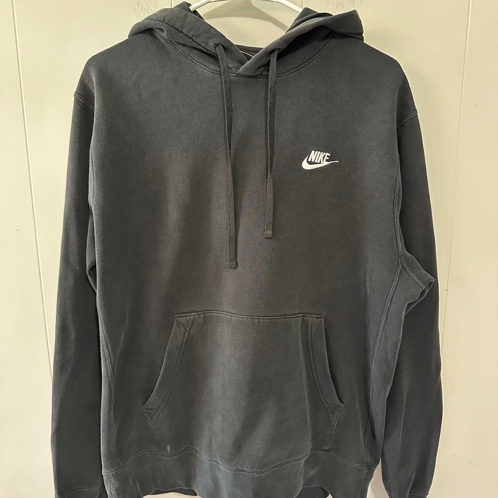 Nike Mens Sportswear fleece pullover hoodie Black Size M - Picture 2 of 12